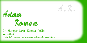 adam komsa business card